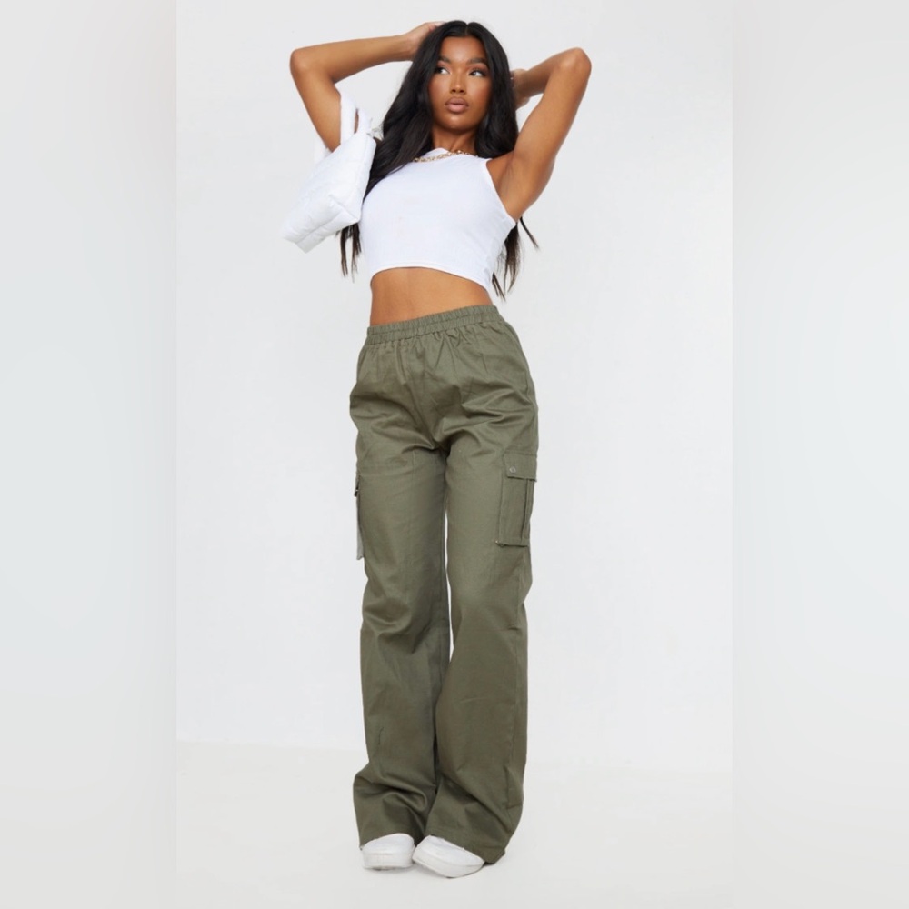 Olive Green Cargo Pants with Utility Pockets